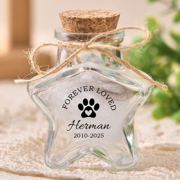 Personalized Pet Hair Memorial Keepsake Jar | BKPet305
