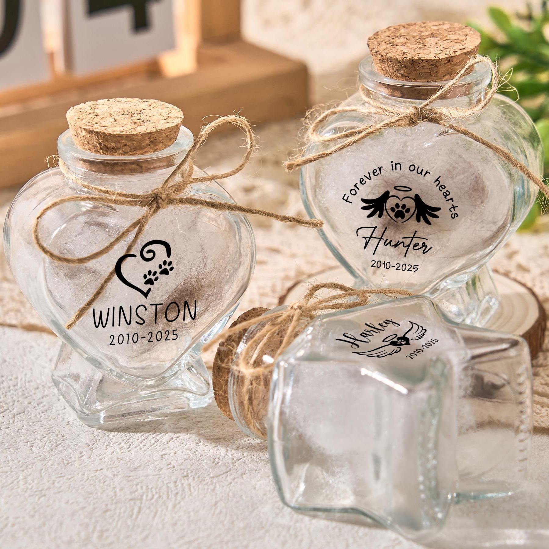 Personalized Pet Hair Memorial Keepsake Jar | BKPet305