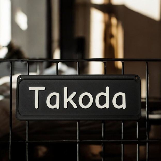 Personalized 3D Printed Pet Name Plate for Crate | BKPet350