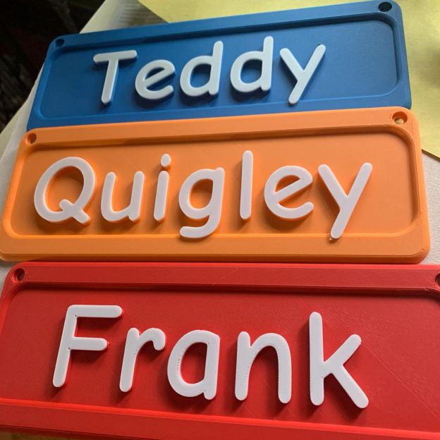 Personalized 3D Printed Pet Name Plate for Crate | BKPet350