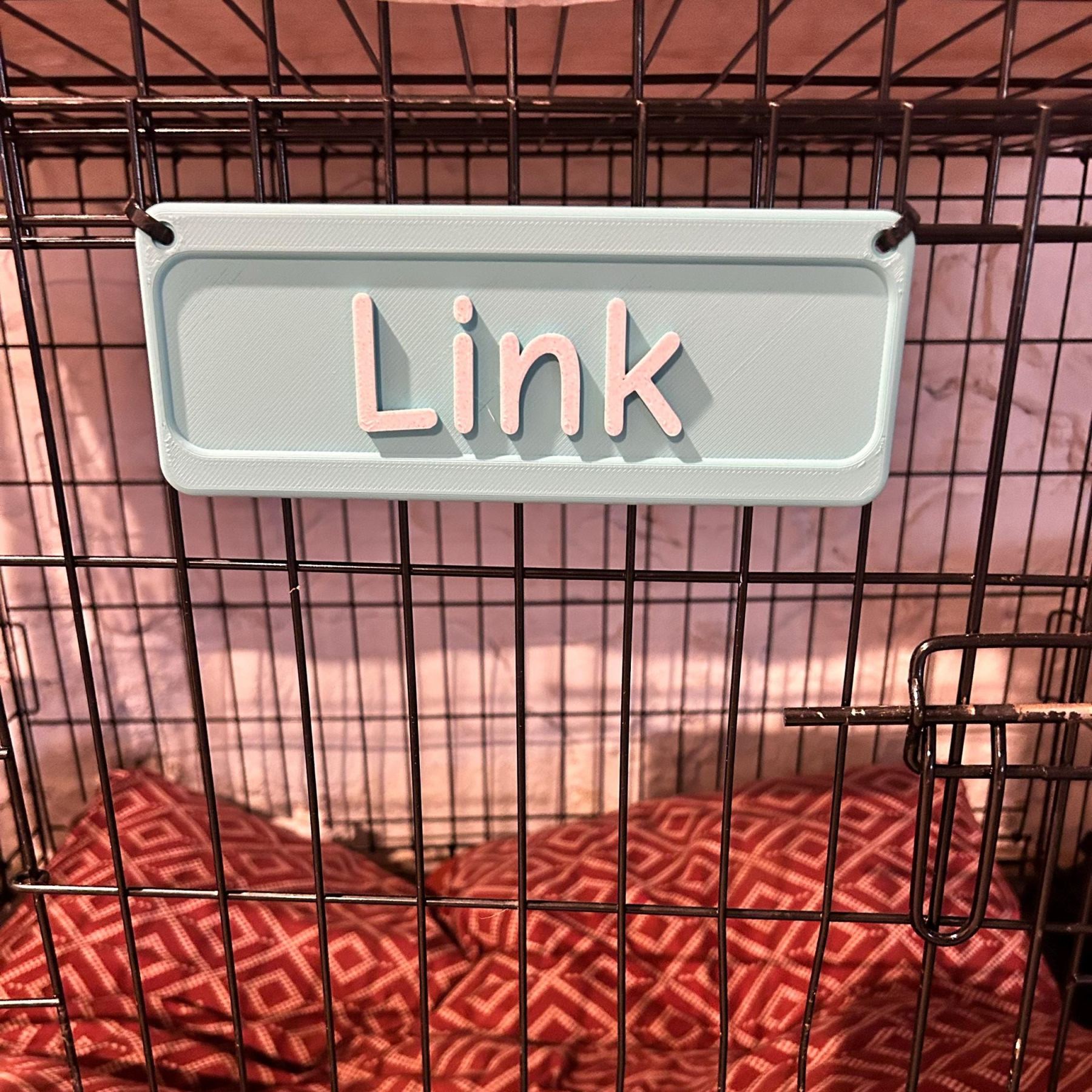 Personalized 3D Printed Pet Name Plate for Crate | BKPet350