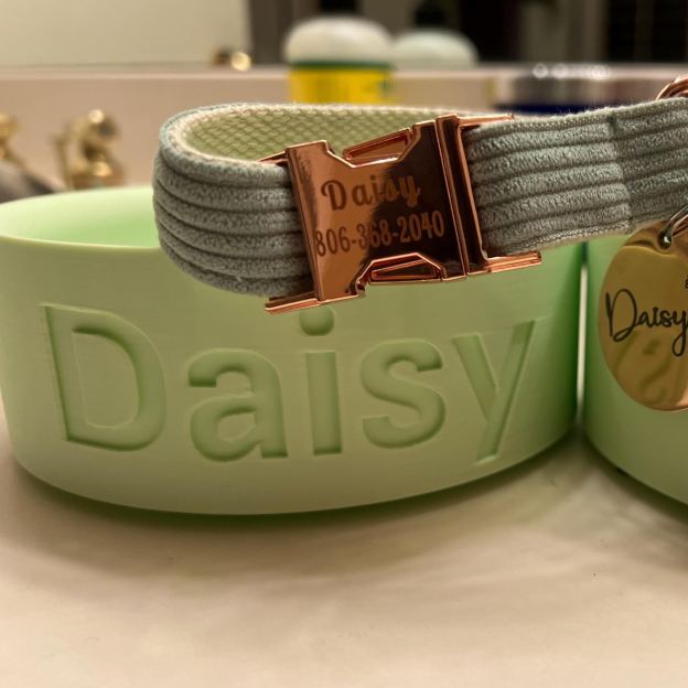 Personalized 3D Printed Name Engraved Pet Bowl | BKPet353