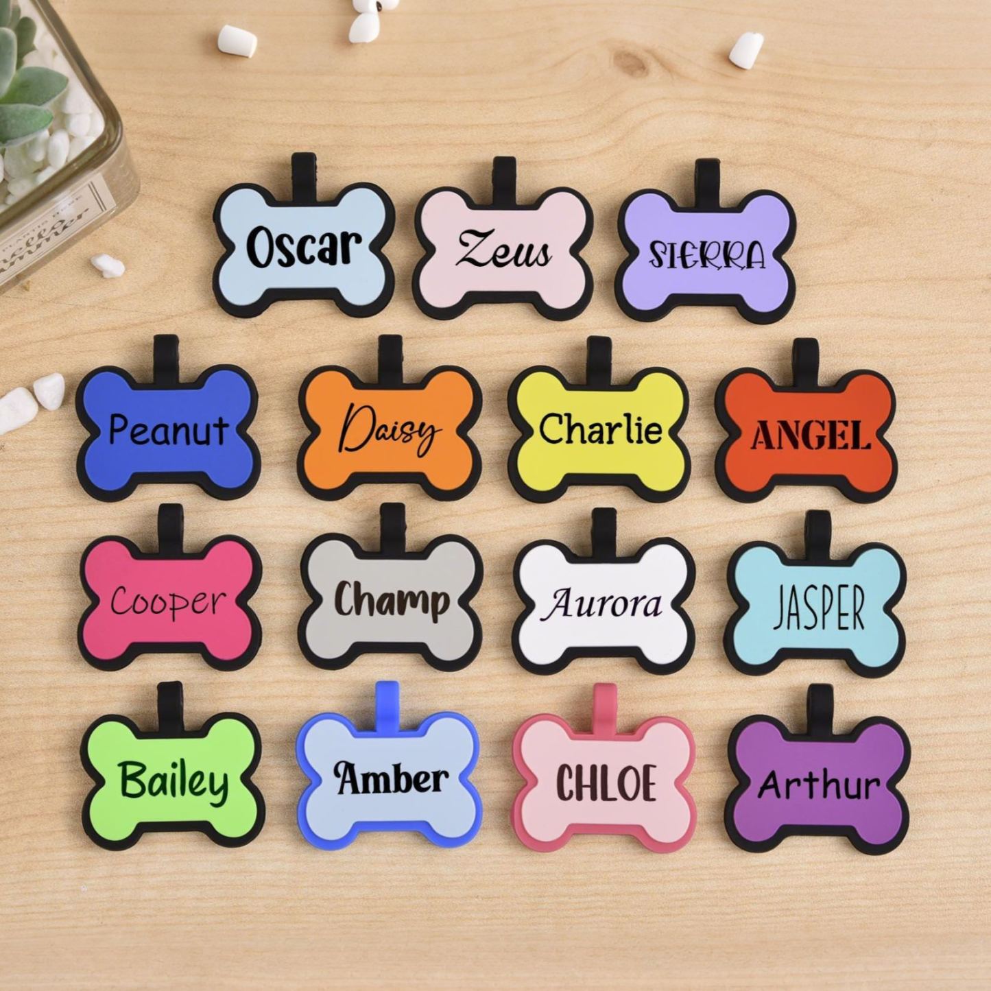 Personalized 3D Printed Bone-Shaped Dog Tag Key Chain | BKPet355