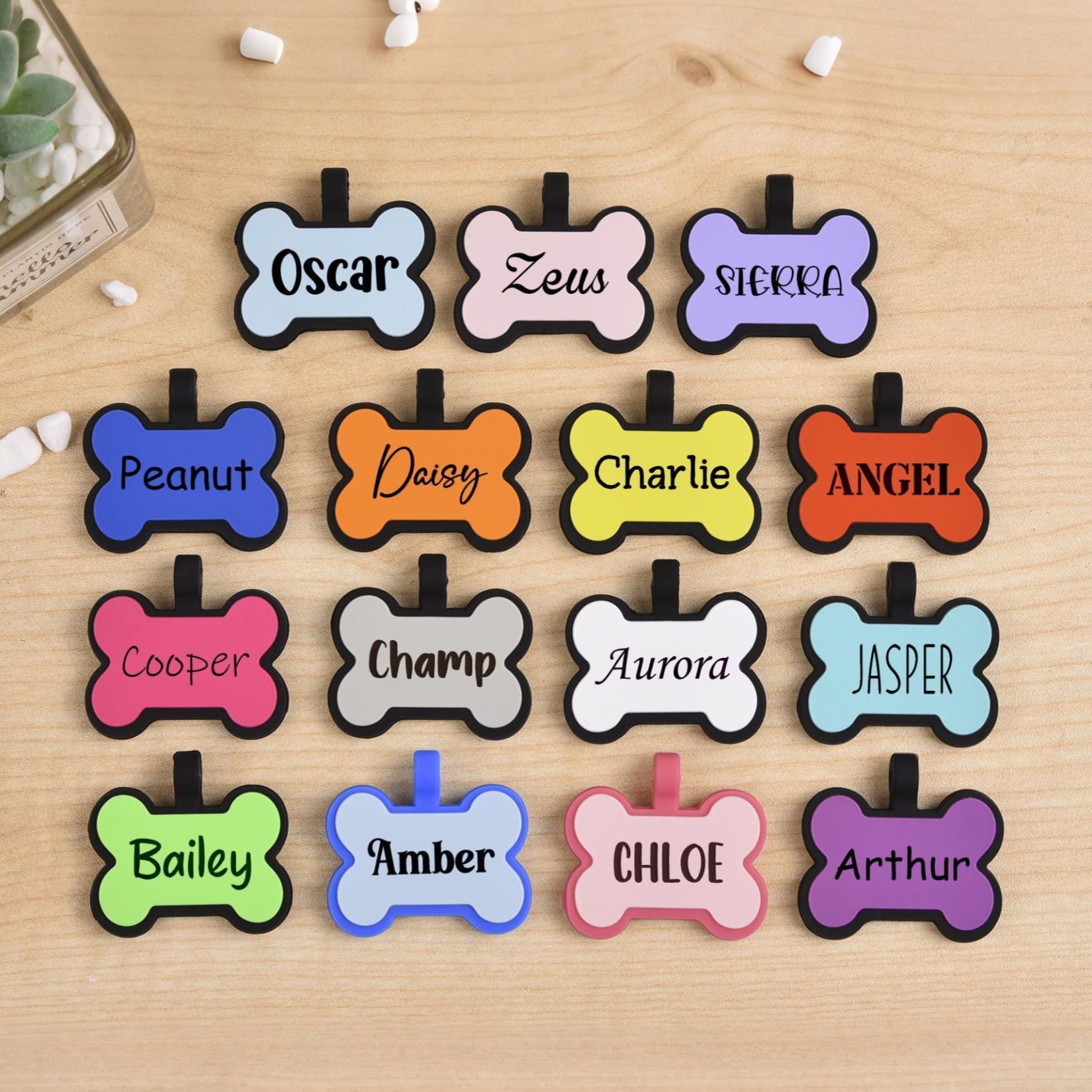 Personalized 3D Printed Bone-Shaped Dog Tag Key Chain | BKPet355