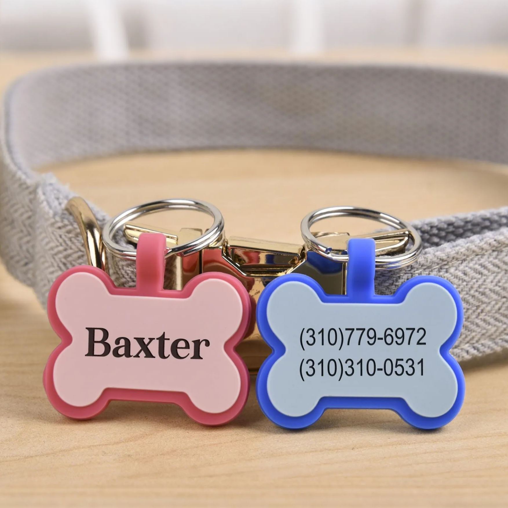 Personalized 3D Printed Bone-Shaped Dog Tag Key Chain | BKPet355