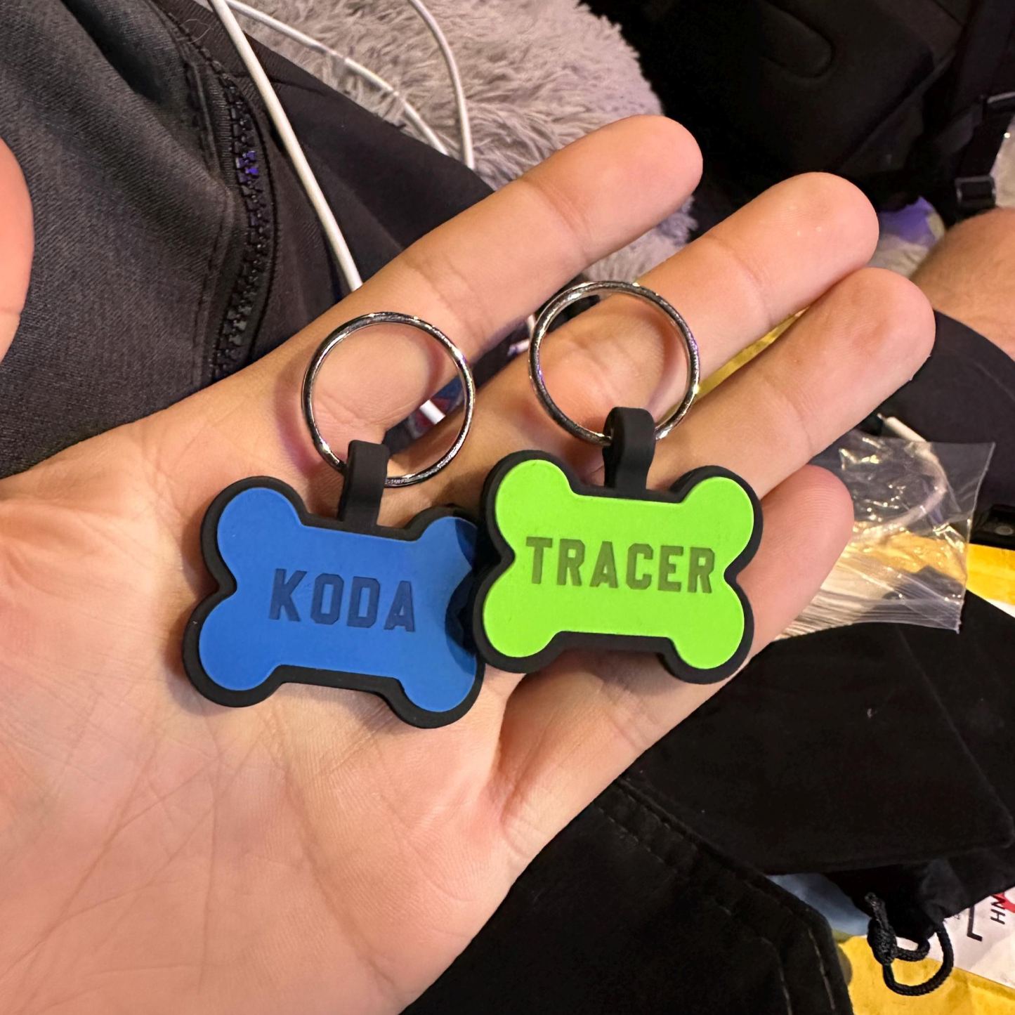 Personalized 3D Printed Bone-Shaped Dog Tag Key Chain | BKPet355
