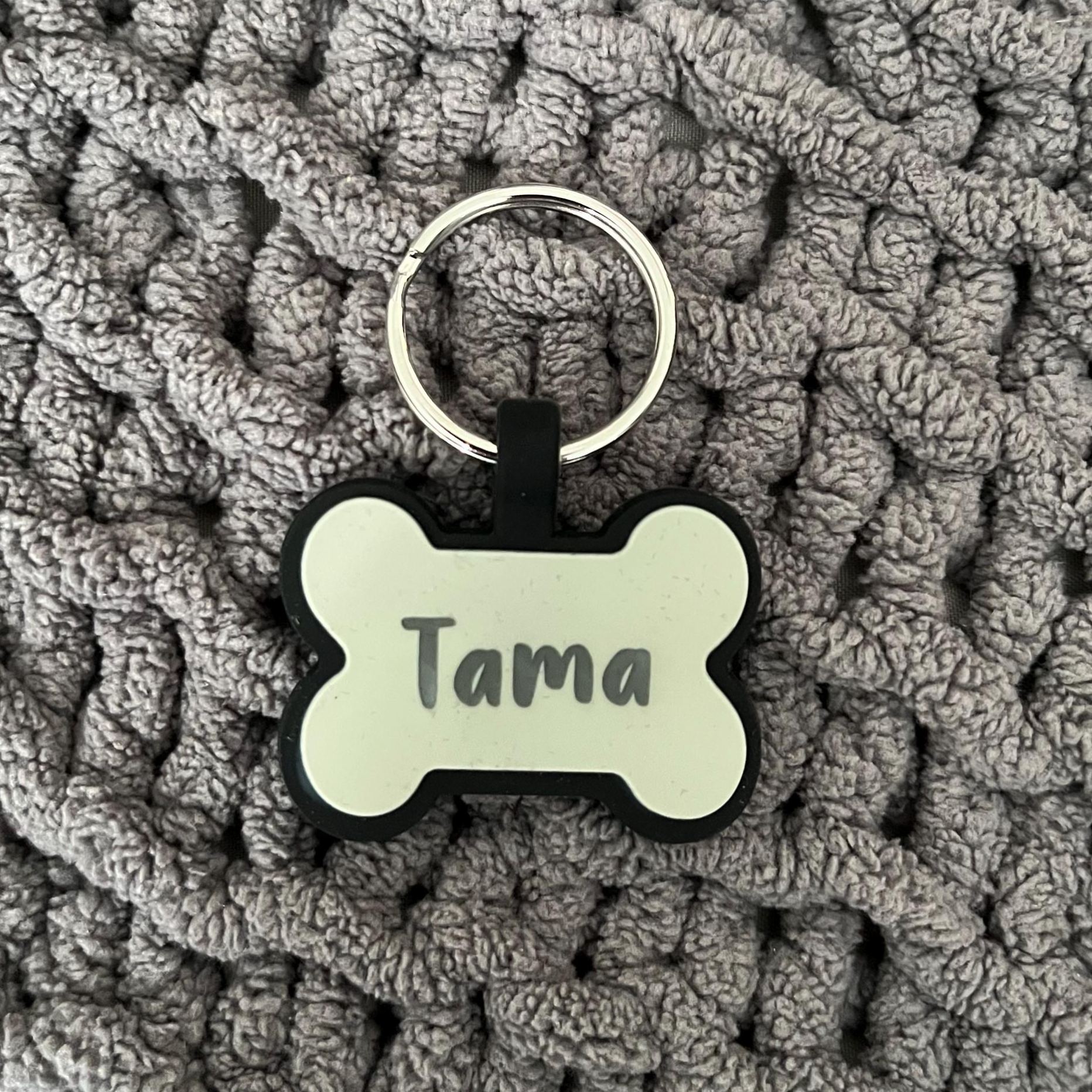 Personalized 3D Printed Bone-Shaped Dog Tag Key Chain | BKPet355