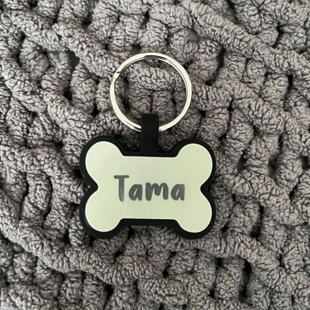 Personalized 3D Printed Bone-Shaped Dog Tag Key Chain | BKPet355