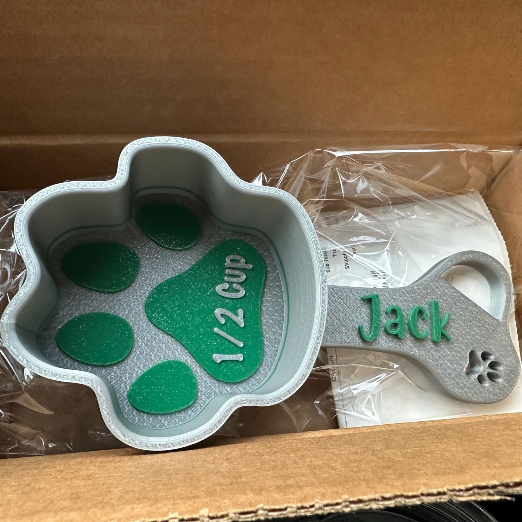Personalized 3D Printed Paw Shaped Dog Food Scoop | BKPet369
