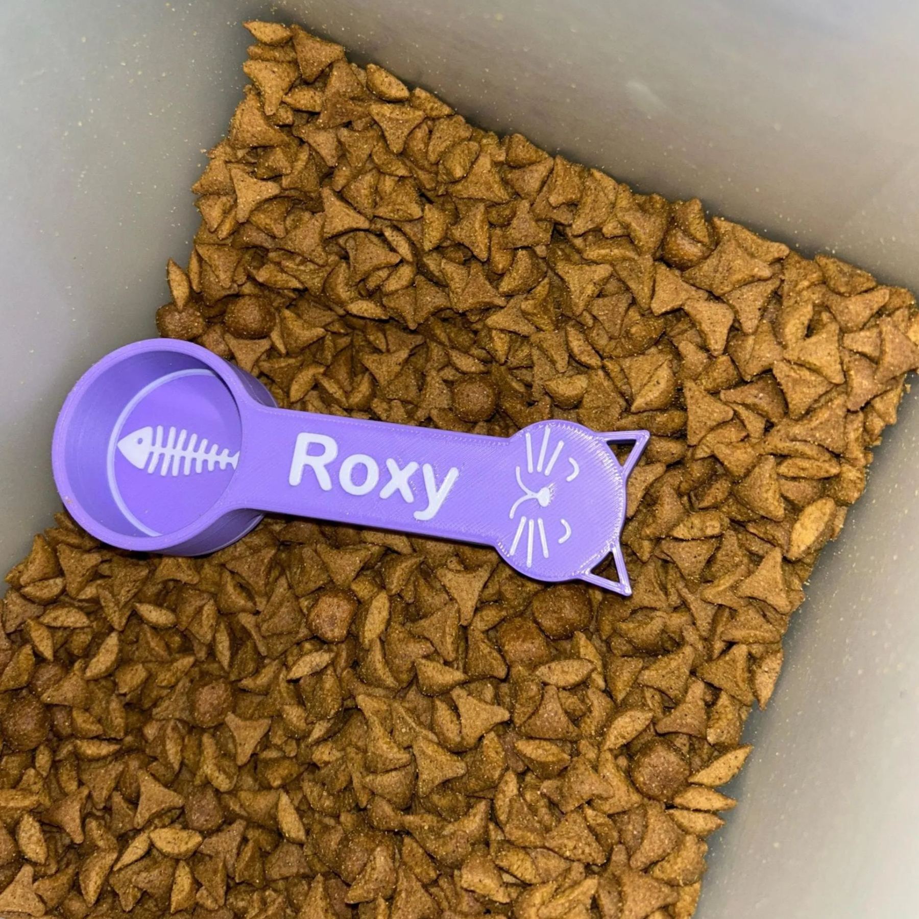 Personalized 3D Printed Fish Bone Cat Food Scoop | BKPet360