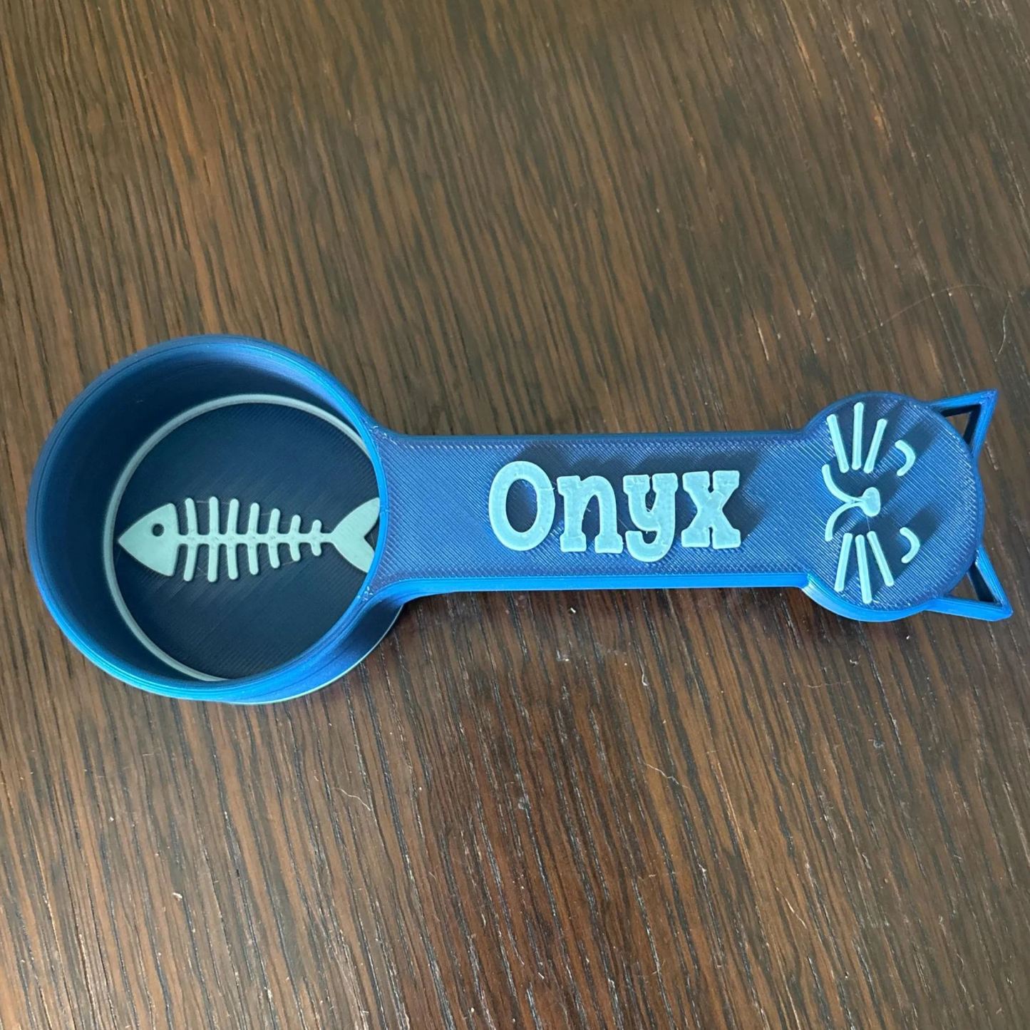Personalized 3D Printed Fish Bone Cat Food Scoop | BKPet360