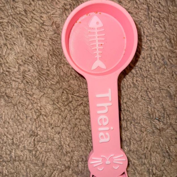 Personalized 3D Printed Fish Bone Cat Food Scoop | BKPet360