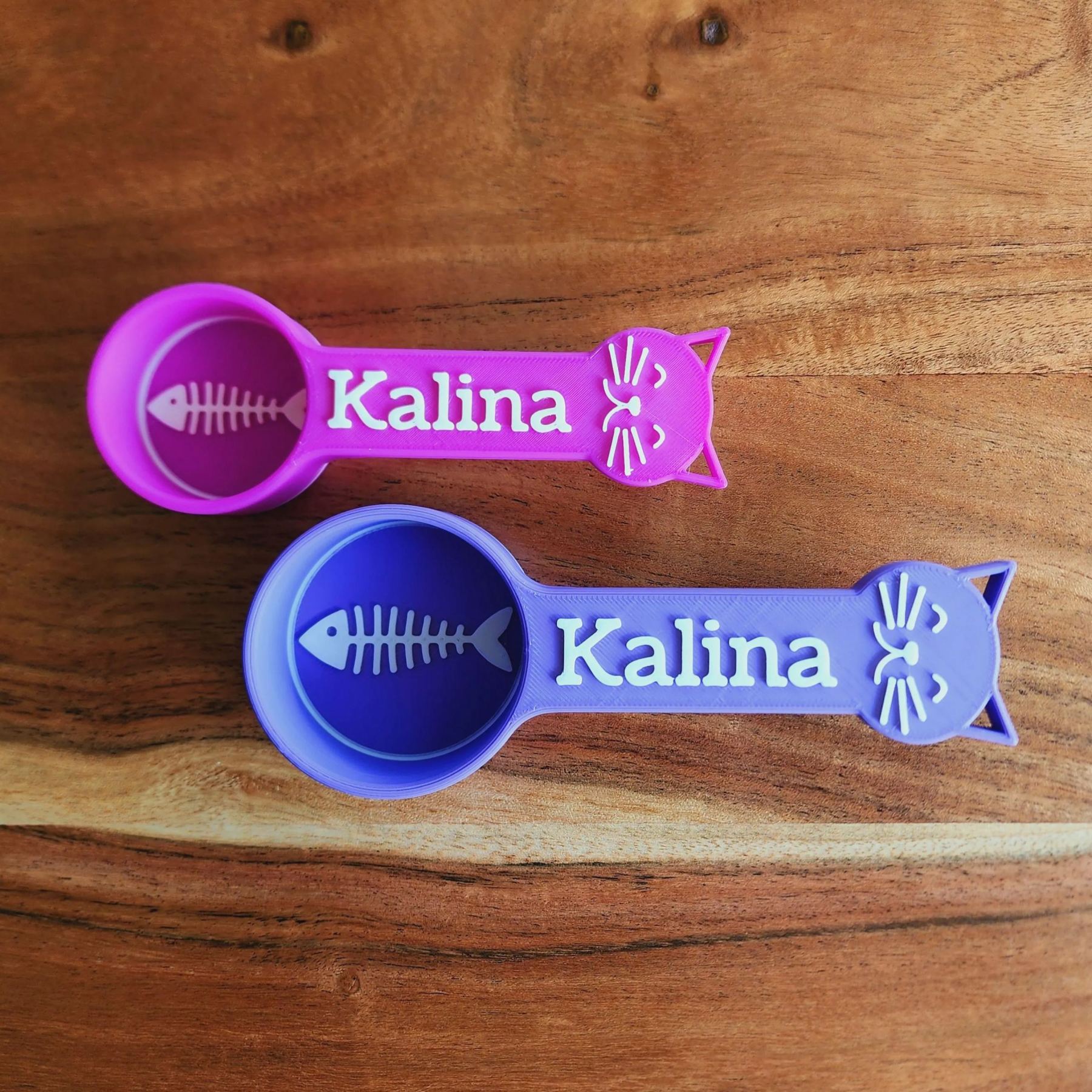 Personalized 3D Printed Fish Bone Cat Food Scoop | BKPet360