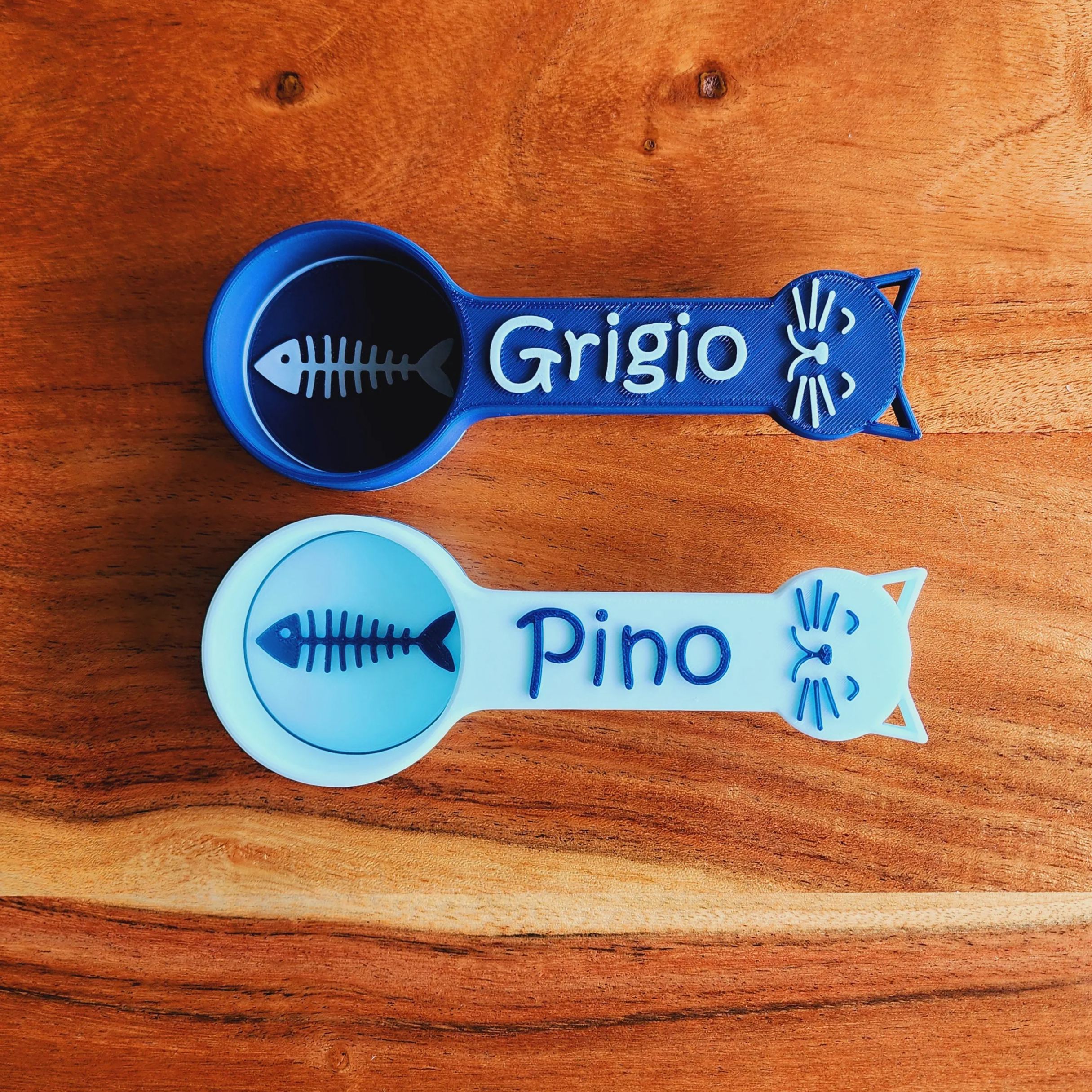 Personalized 3D Printed Fish Bone Cat Food Scoop | BKPet360