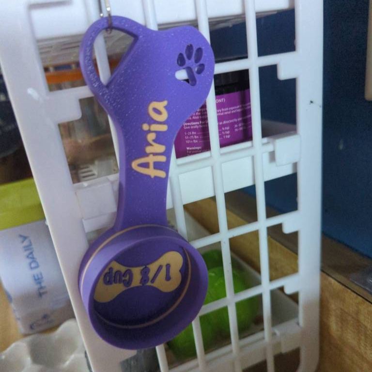 Personalized 3D Printed Measuring Dog Food Scoop | BKPet370
