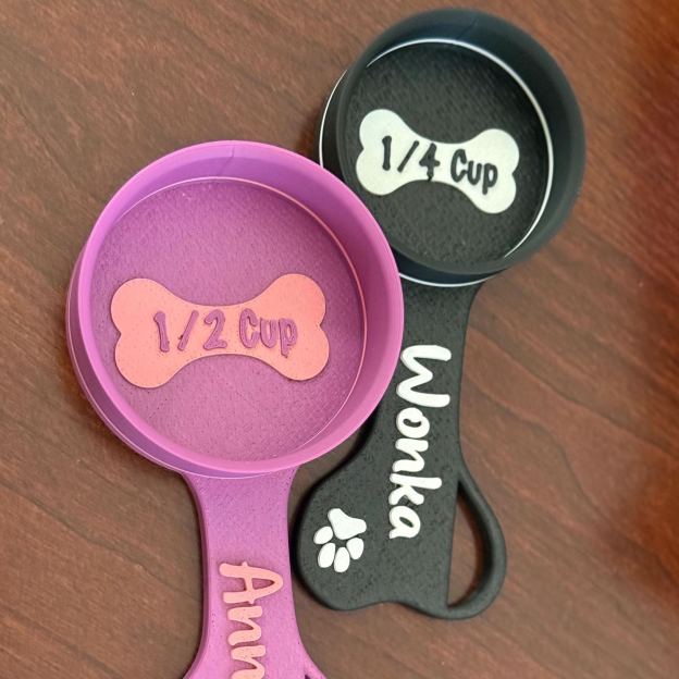 Personalized 3D Printed Measuring Dog Food Scoop | BKPet370