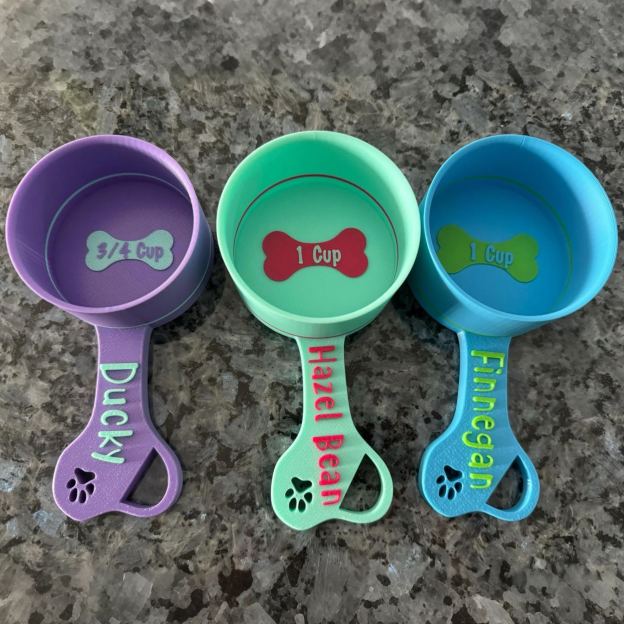 Personalized 3D Printed Measuring Dog Food Scoop | BKPet370