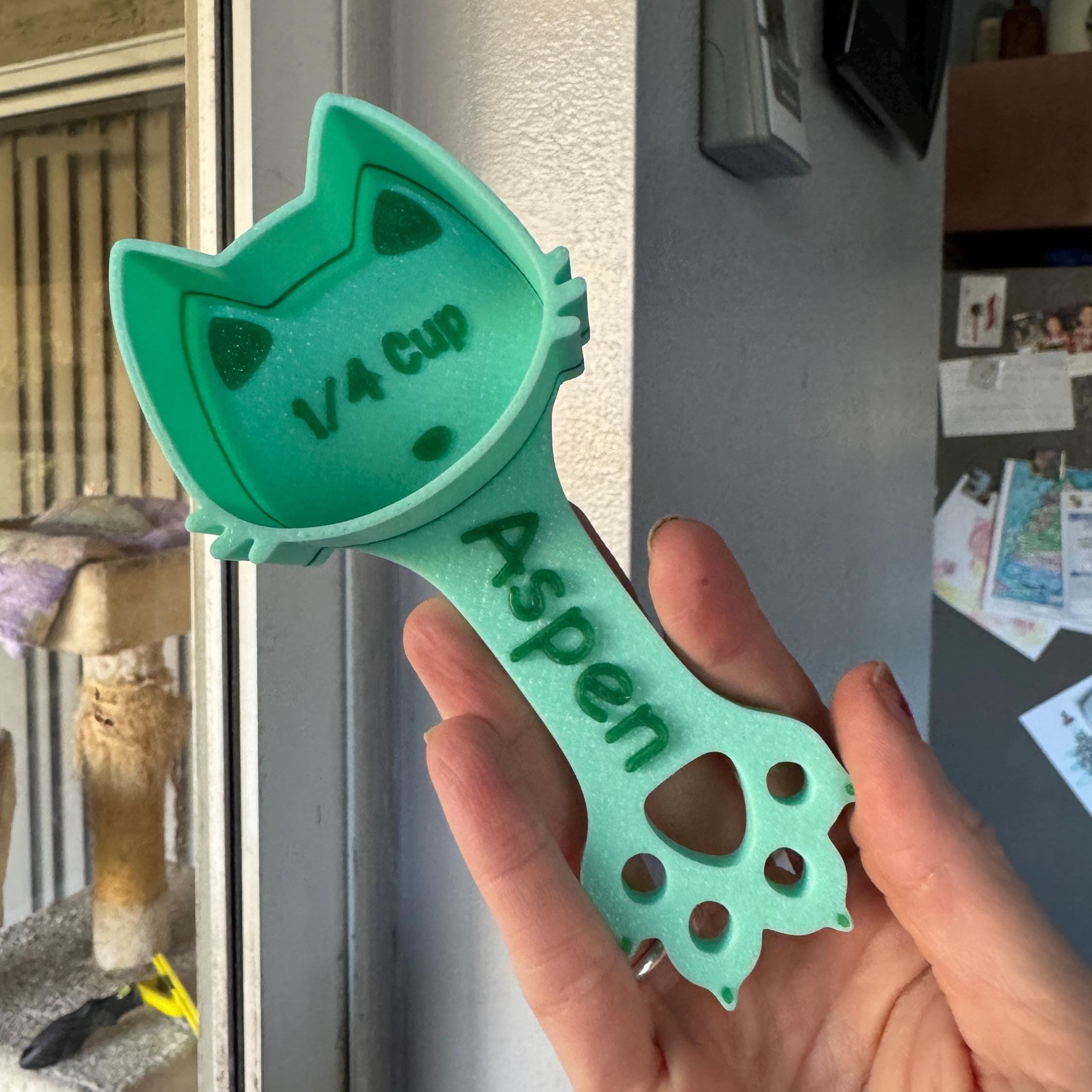 Personalized 3D Printed Measuring Cat Food Scoop | BKPet371