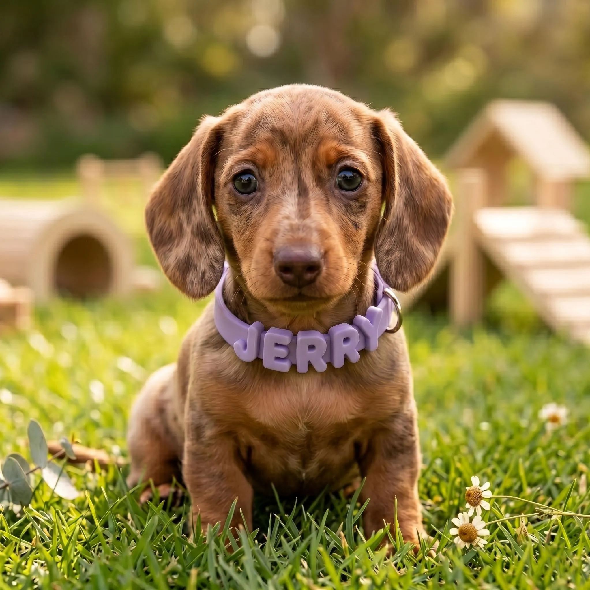 Personalized Silicone Letter Bead Dog Collar | MNAccs109