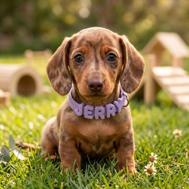 Personalized Silicone Letter Bead Dog Collar | MNAccs109