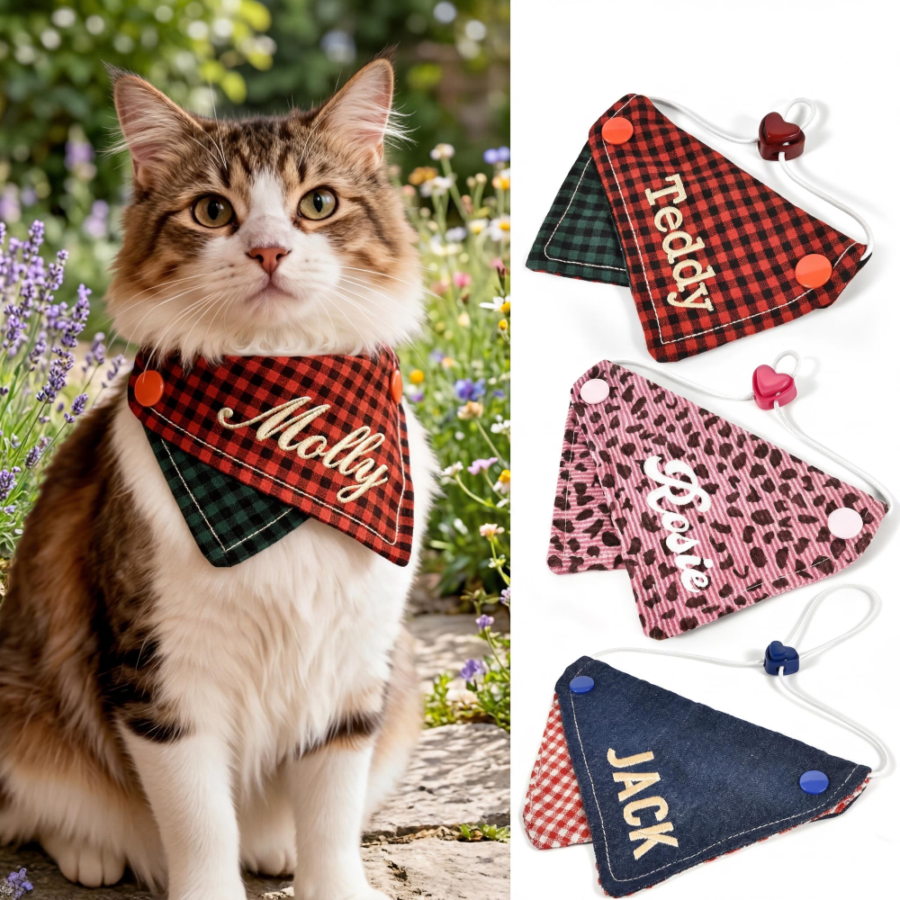 Personalized Embroidered Reversible Pet Bandana for Dogs & Cats | MNAccs96