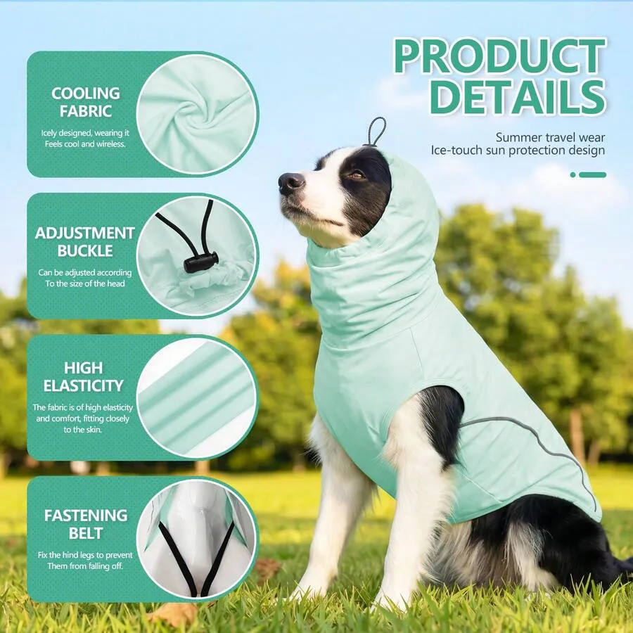 Personalized Ice Cooling Sun Protection Dog Vest With Neck Scarf | MNCloth240