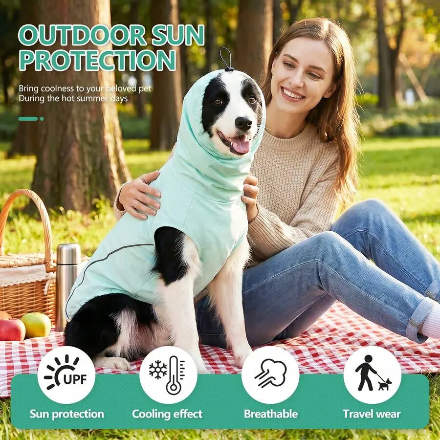 Personalized Ice Cooling Sun Protection Dog Vest With Neck Scarf | MNCloth240
