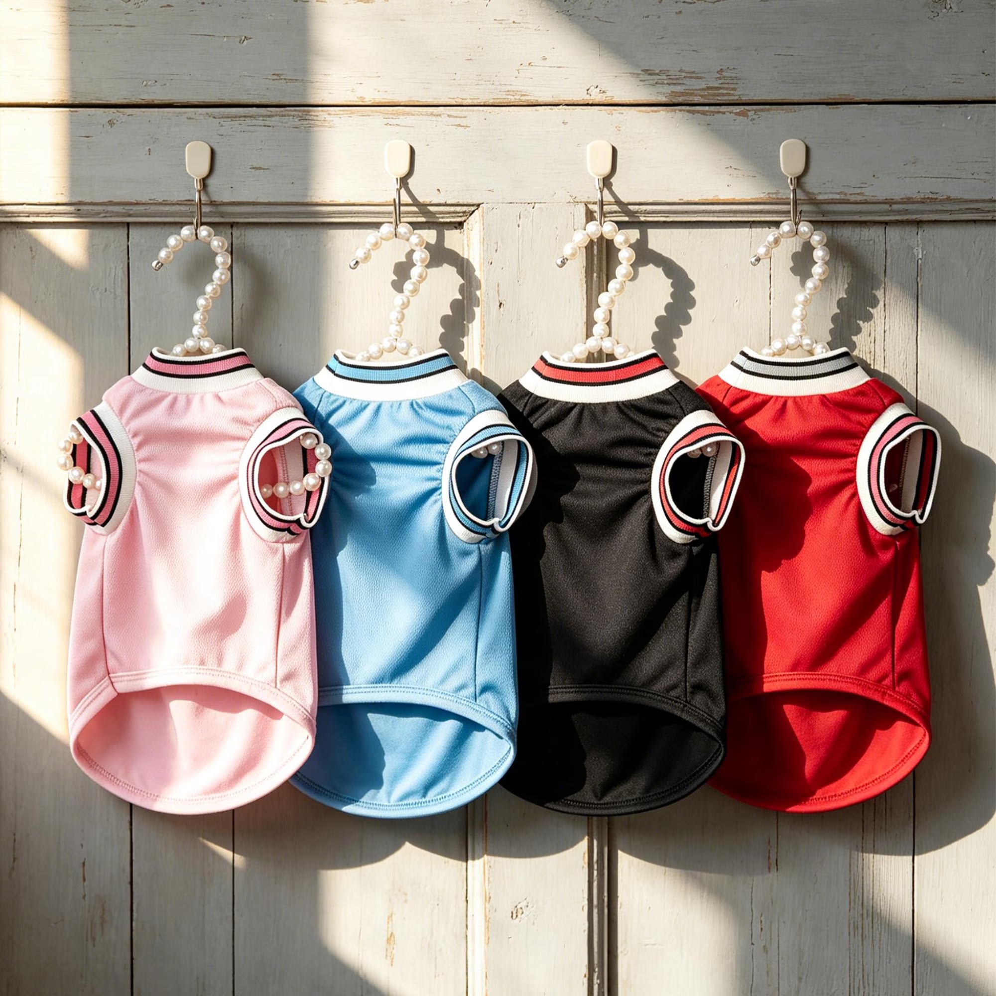 Personalized Embroidery Striped Collar Pet Sporty Tank Top | MNCloth236