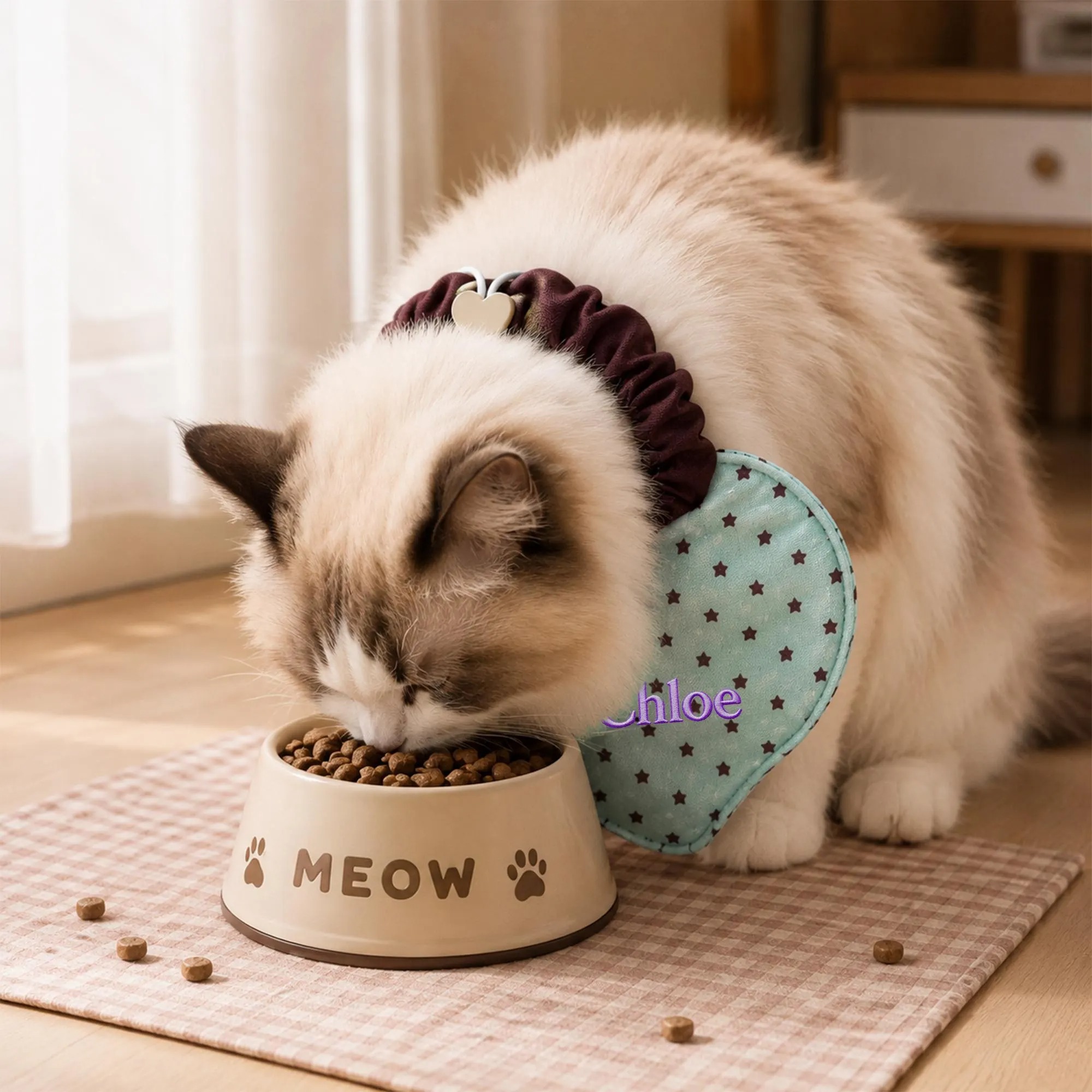Personalized Embroidered Heart-Shaped Pet Bib Bandana | MNAccs102