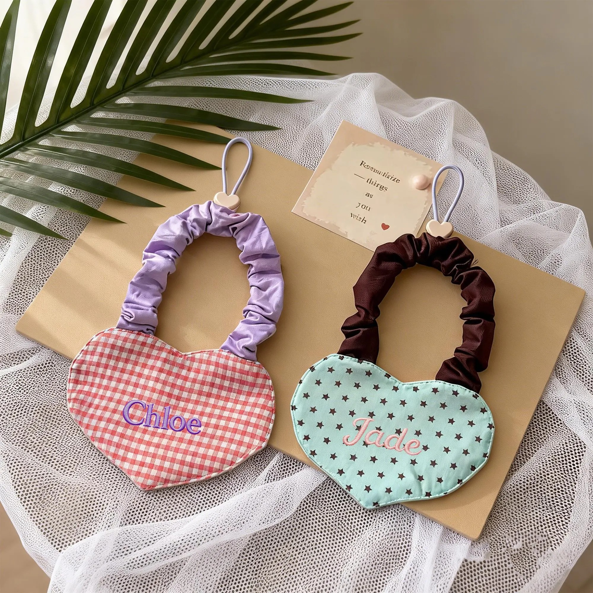 Personalized Embroidered Heart-Shaped Pet Bib Bandana | MNAccs102