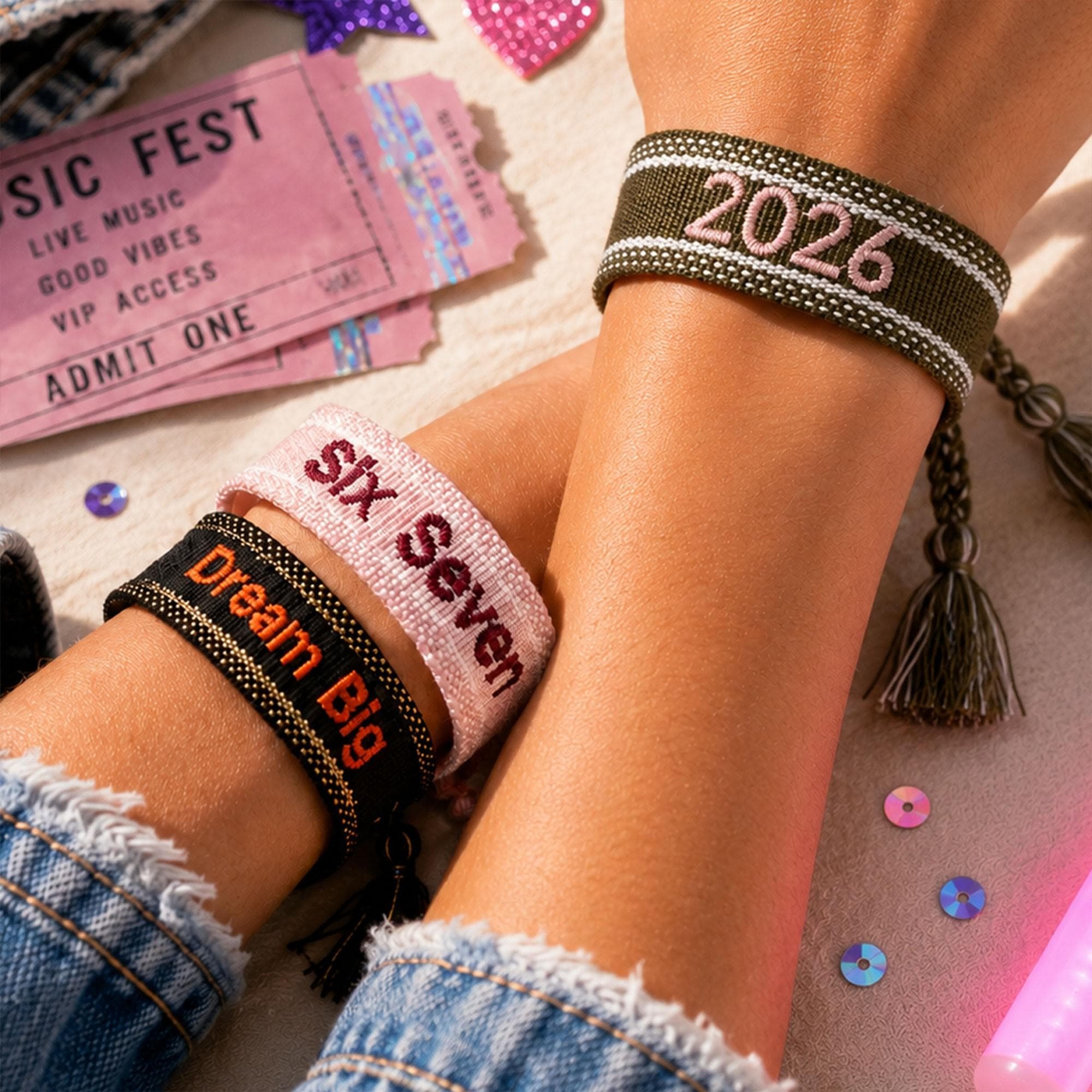 Personalized Embroidered Wristband Party Keepsake For Any Occasion  | MNGift01