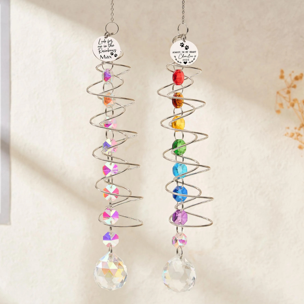 Personalized Pet Memorial Suncatcher Rainbow Bridge Remembrance Gift | MNMemo21