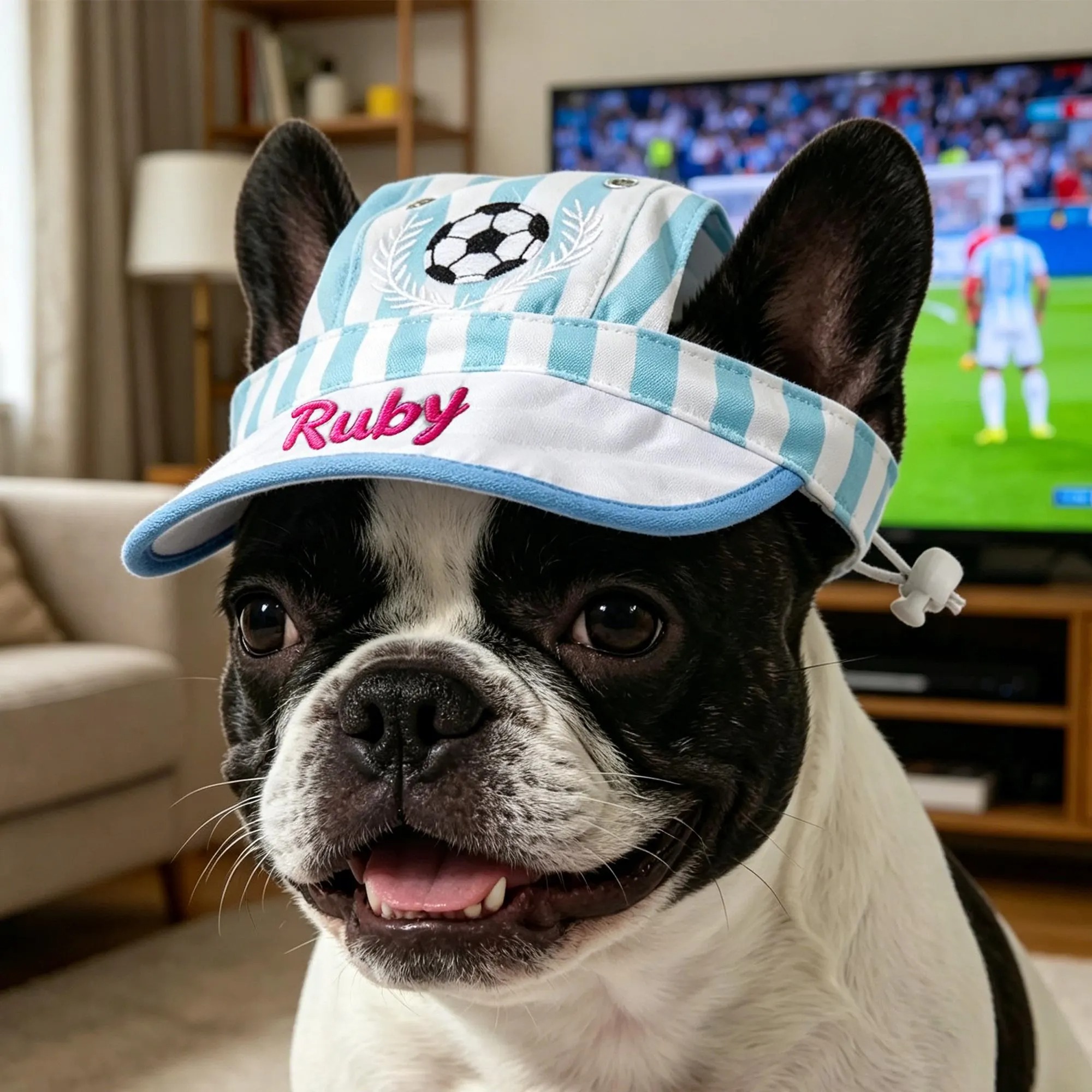 Personalized Embroidery Football Pet Hat with Ear Holes | MNAccs100