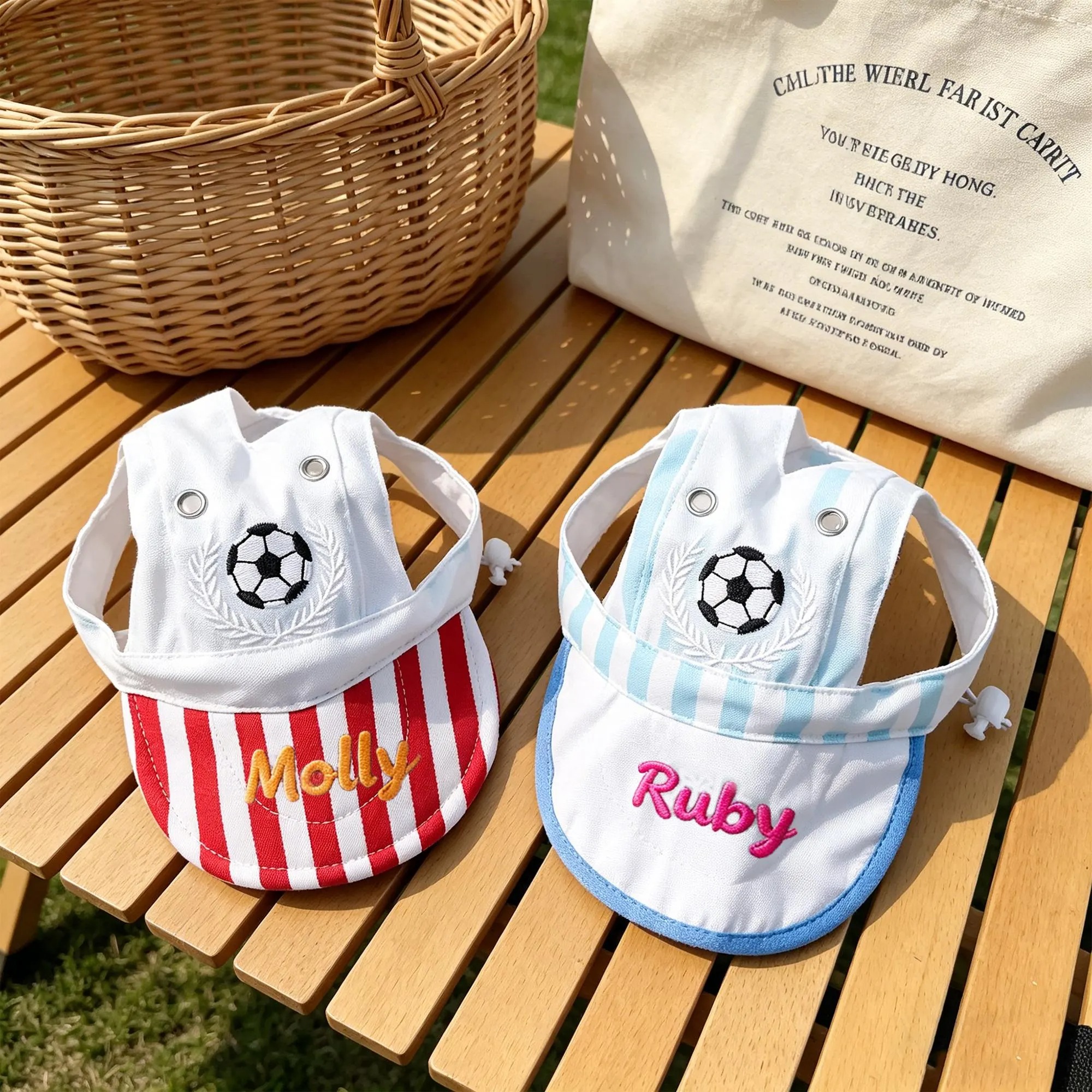 Personalized Embroidery Football Pet Hat with Ear Holes | MNAccs100
