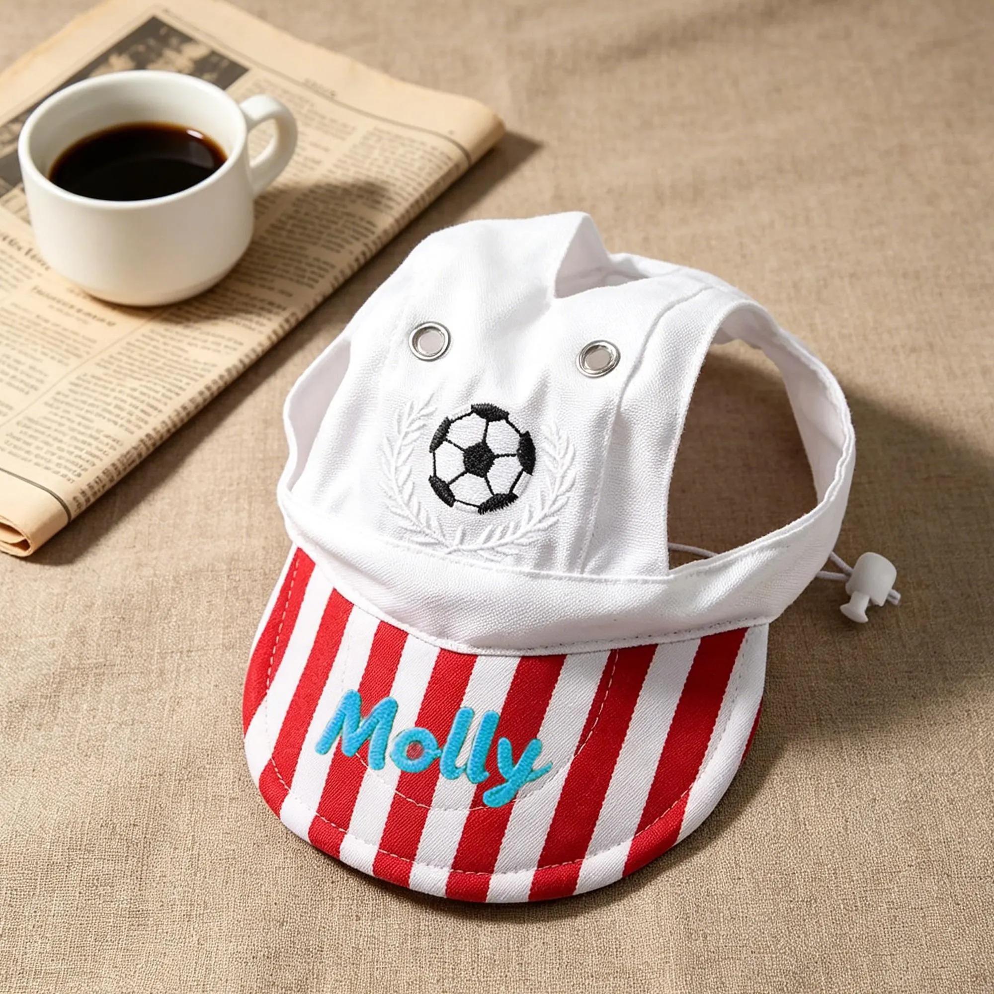 Personalized Embroidery Football Pet Hat with Ear Holes | MNAccs100