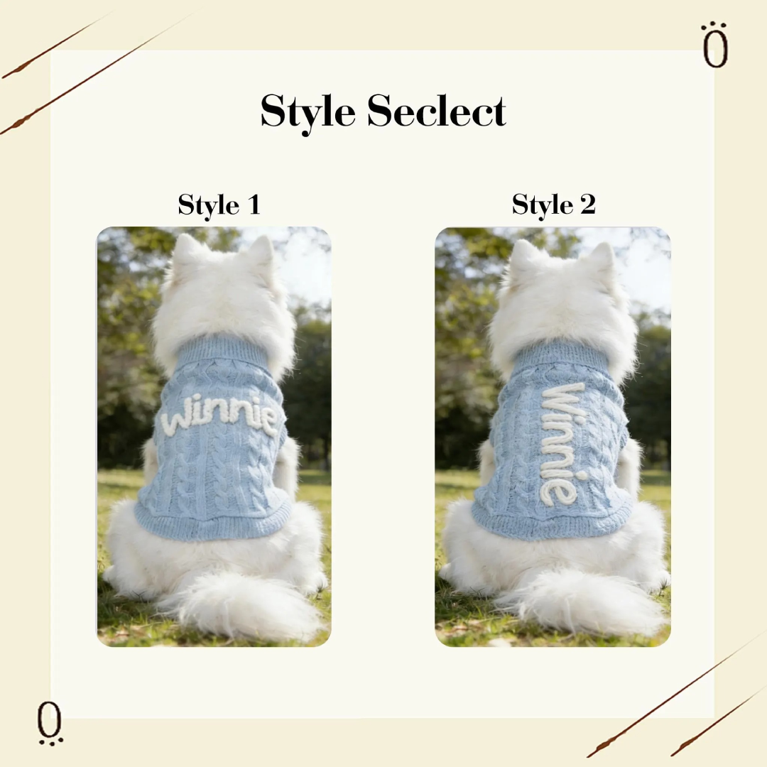 Personalized Embroidered Chunky Knit Dog Sweater | MNCloth246