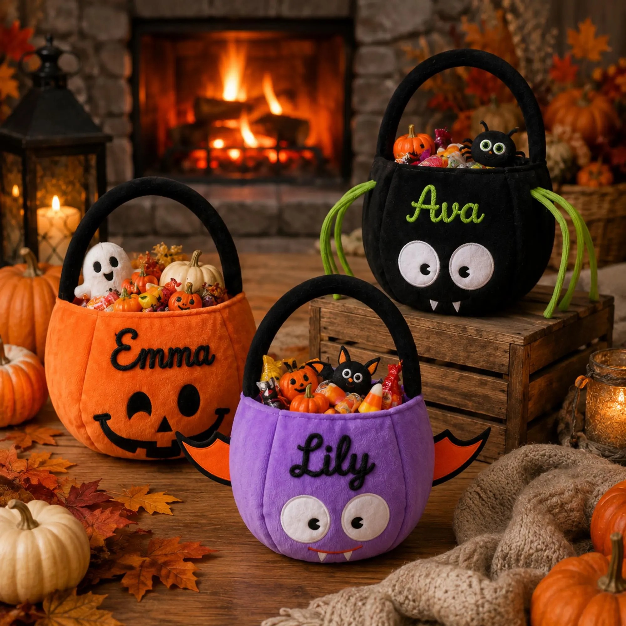 Personalized Embroidery Halloween Candy Bag For Kids | MNHalloween03