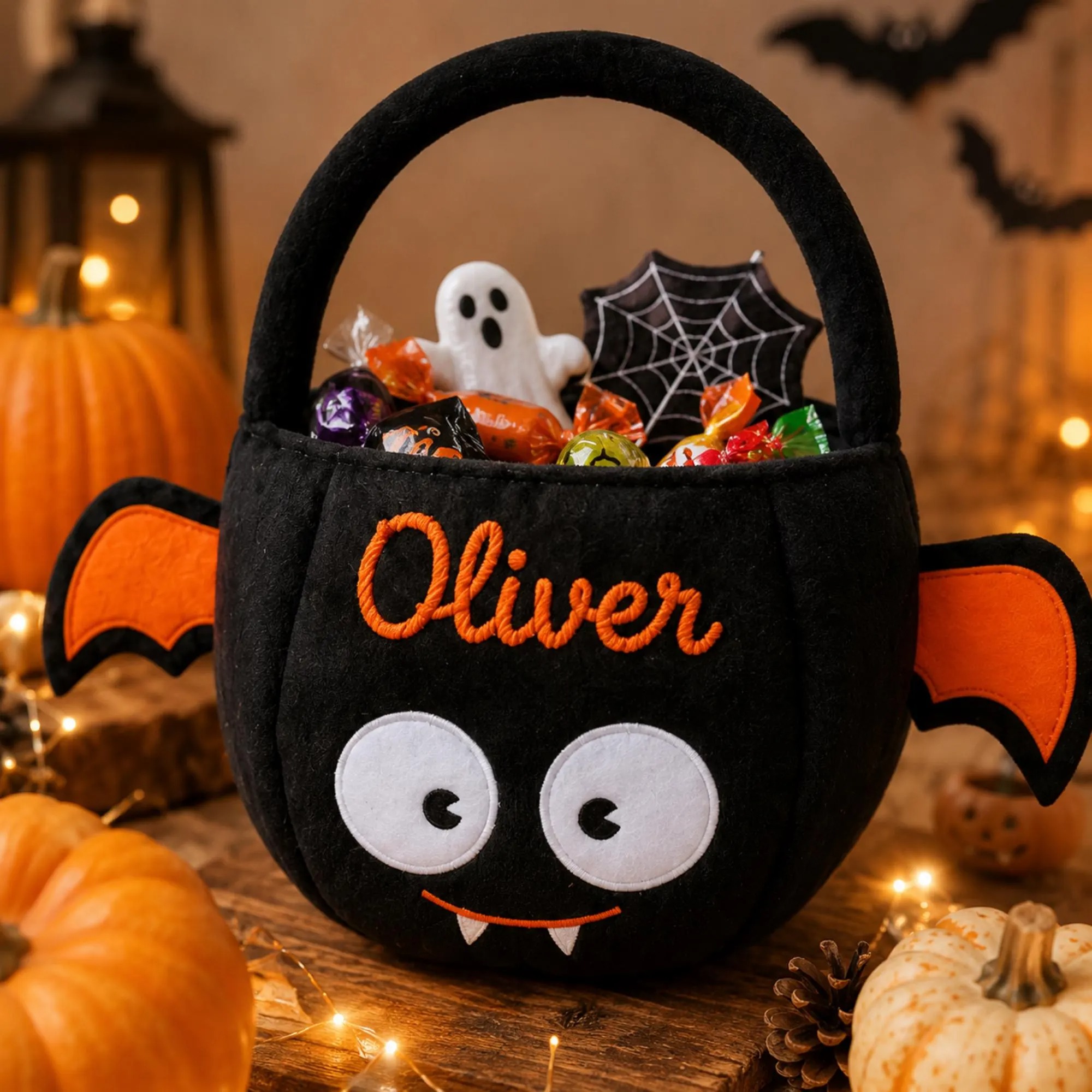 Personalized Embroidery Halloween Candy Bag For Kids | MNHalloween03