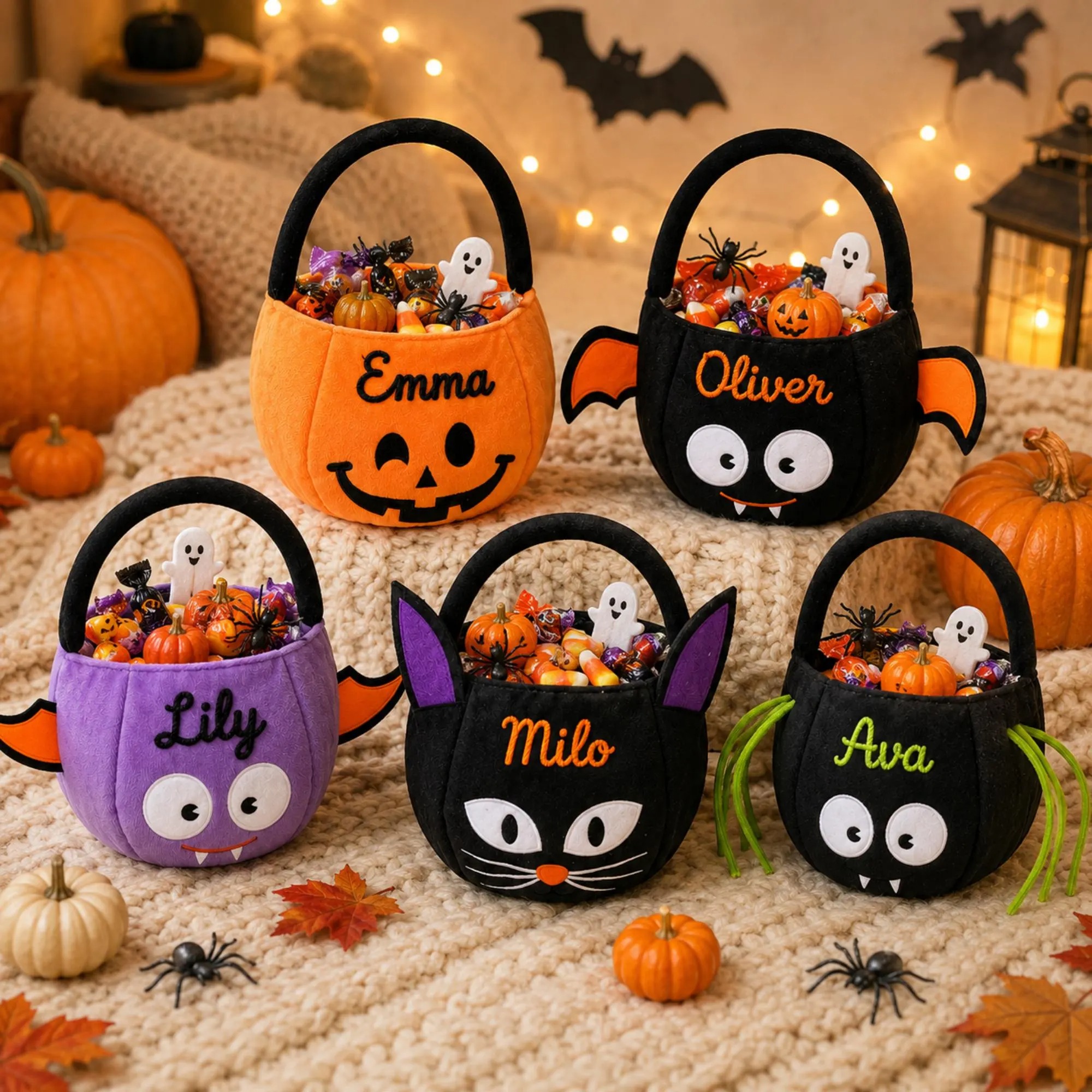 Personalized Embroidery Halloween Candy Bag For Kids | MNHalloween03