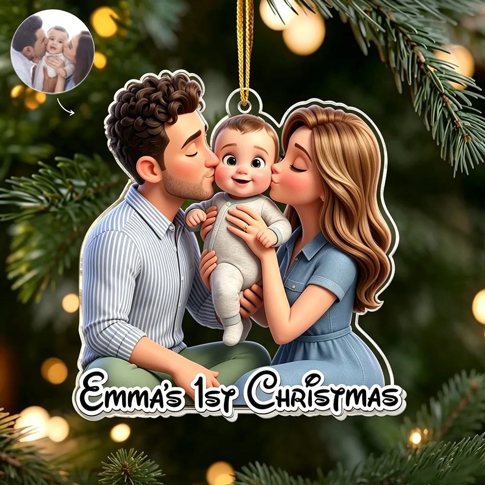 Personalized Acrylic Family First Christmas Ornaments | MNGift23