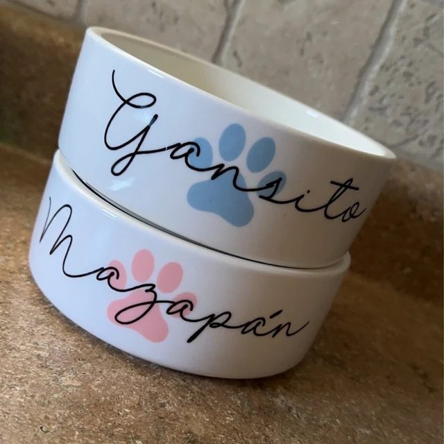 Personalized Pet Paw Print Design Dog Bowl  | BKPet41