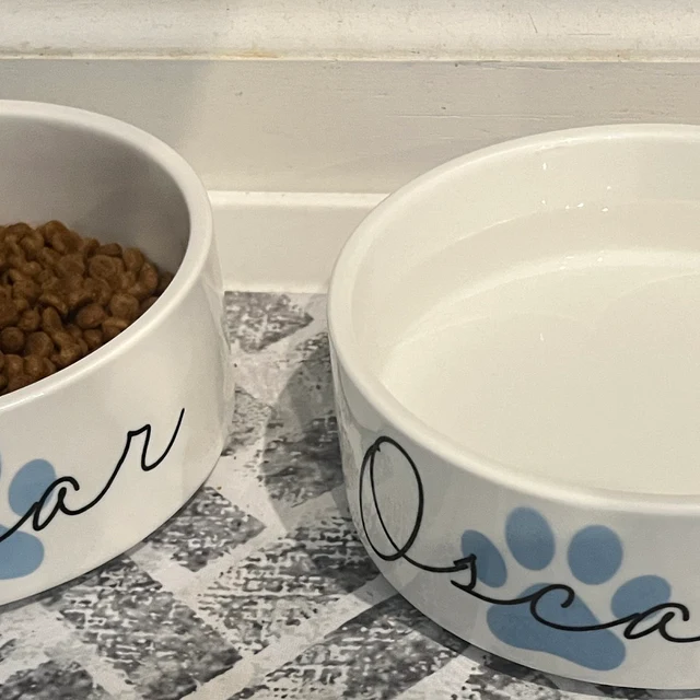 Personalized Pet Paw Print Design Dog Bowl  | BKPet41