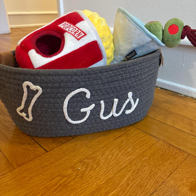 Personalized Knitted Wire Name Cotton Pet Rope Basket | BKPet90