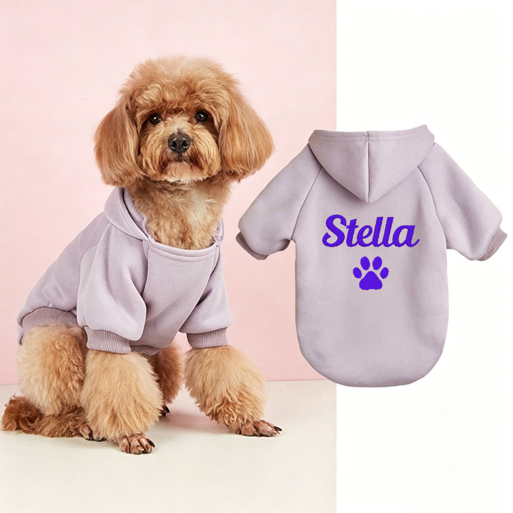 Personalized Embroidered Cozy Season Warm Puppy Hoodie | MNCloth225