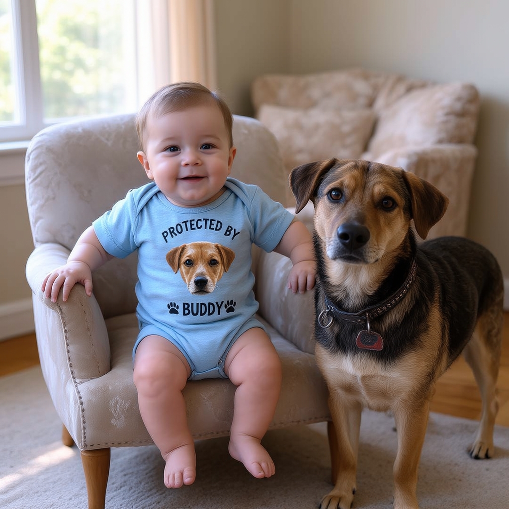 Personalized Baby Protected By Pets Shirt | MNBaby03