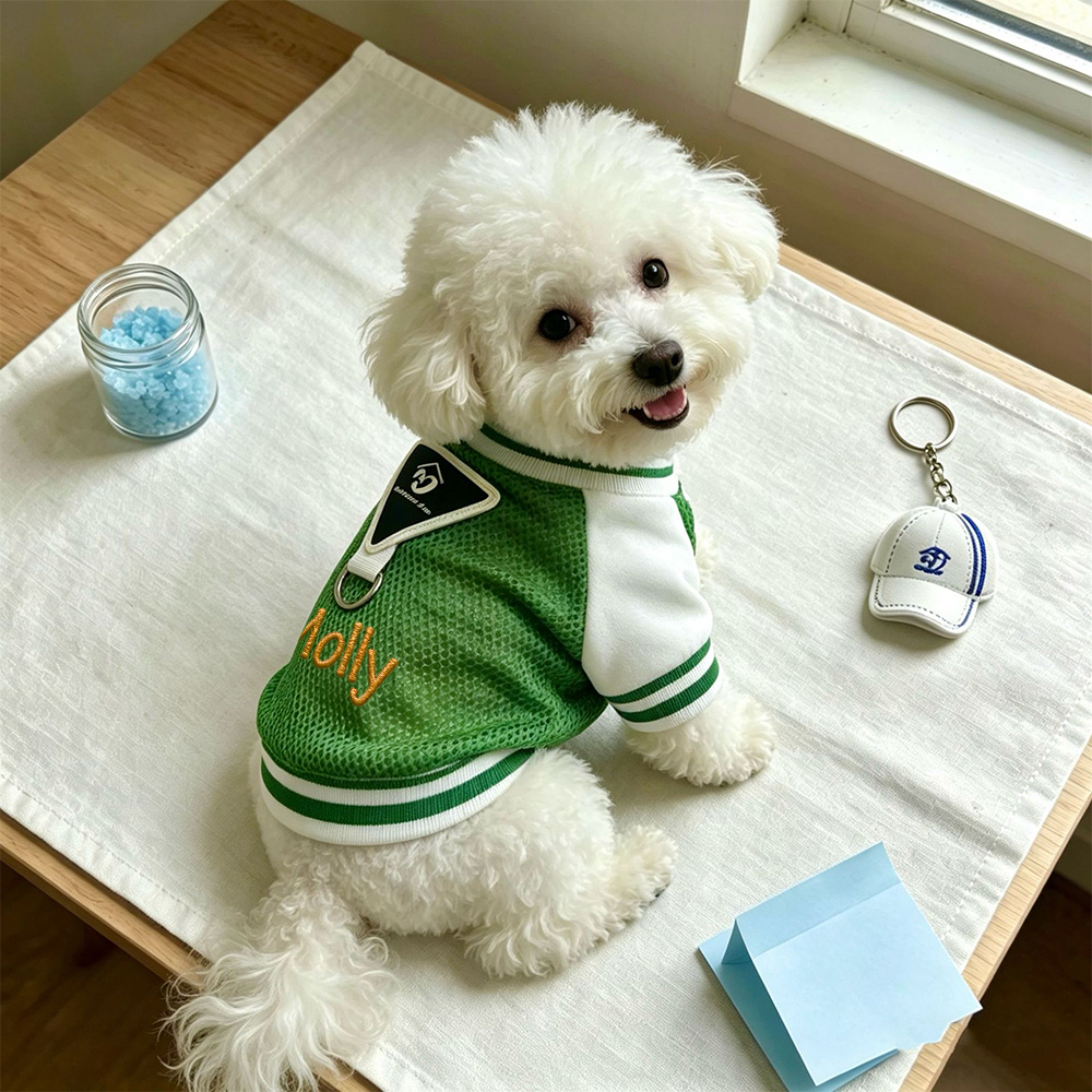 Personalized Embroidered Breathable Mesh Dog Baseball Jacket for Summer | MNCloth242
