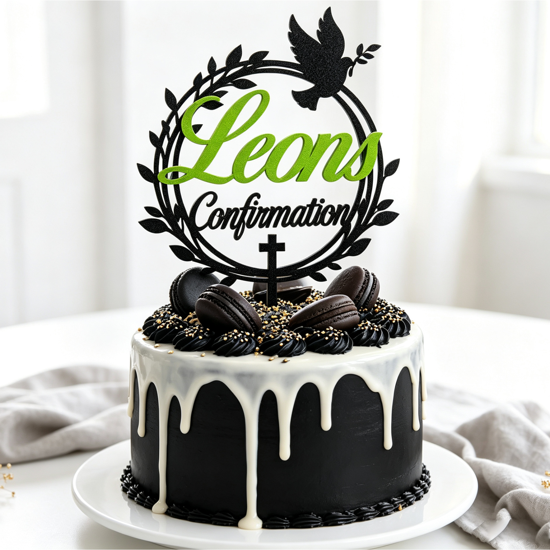 Personalized Confirmation Celebrations Stylish Cake Topper | MNGift10