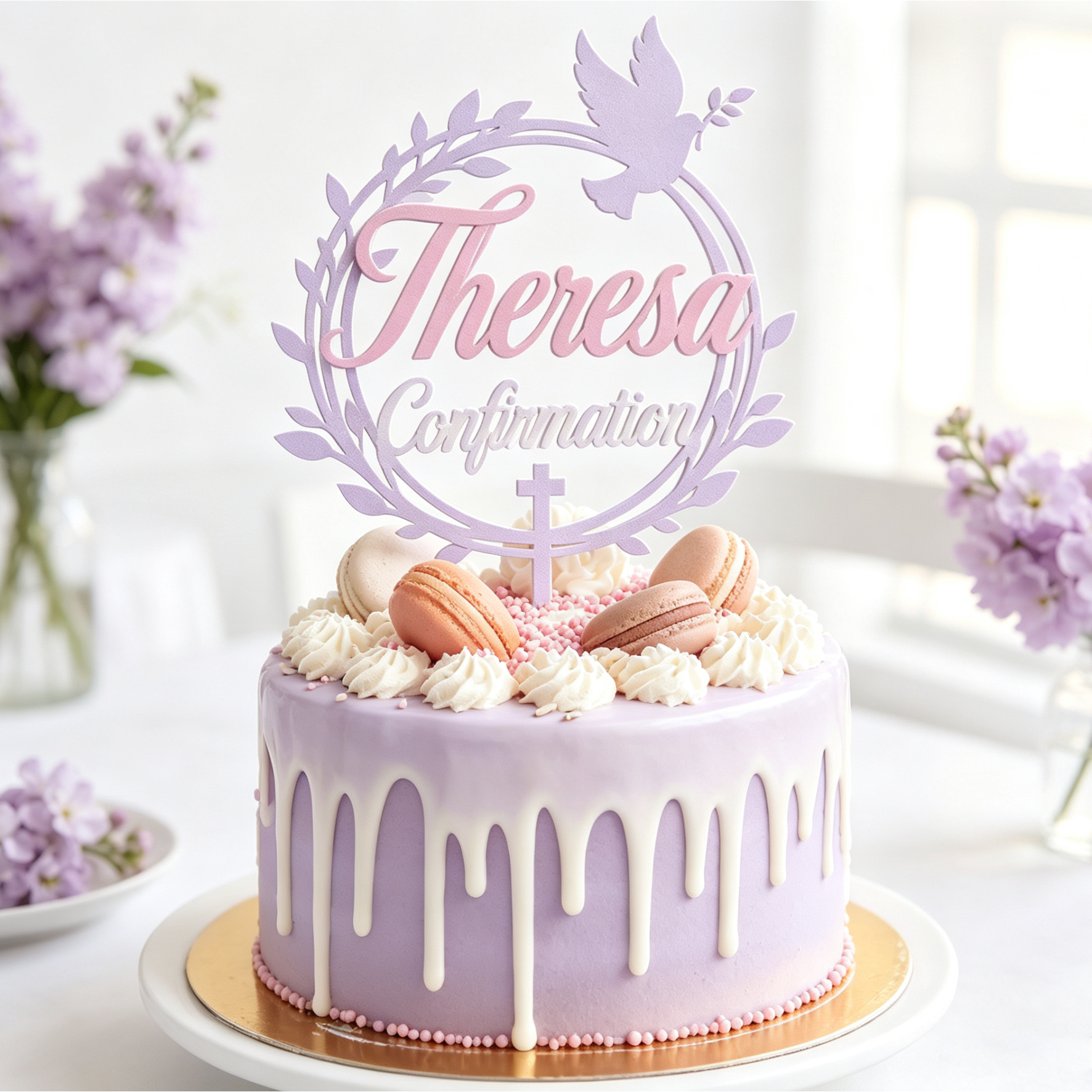 Personalized Confirmation Celebrations Stylish Cake Topper | MNGift10