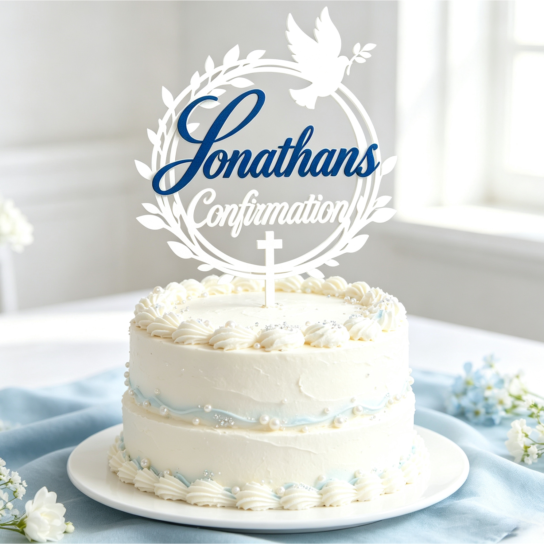 Personalized Confirmation Celebrations Stylish Cake Topper | MNGift10