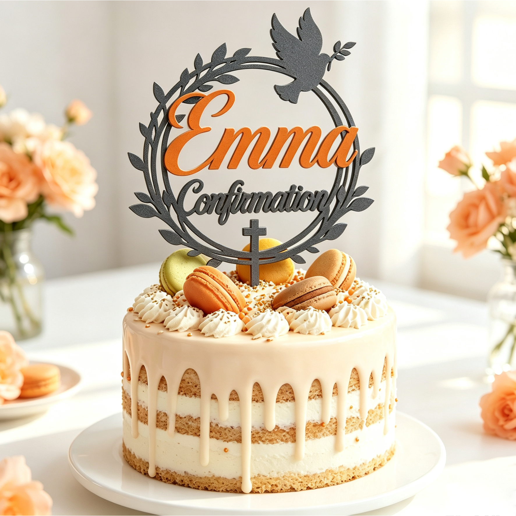 Personalized Confirmation Celebrations Stylish Cake Topper | MNGift10